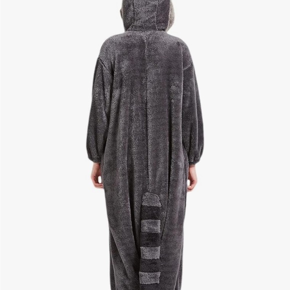 Plush Charcoal Hooded Pajama Onesie - Picture 3 of 5